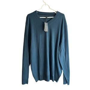 Alfani Men’s Merino Wool Blend Sweater Blue XXL | Cozy Refined Winter Pullover